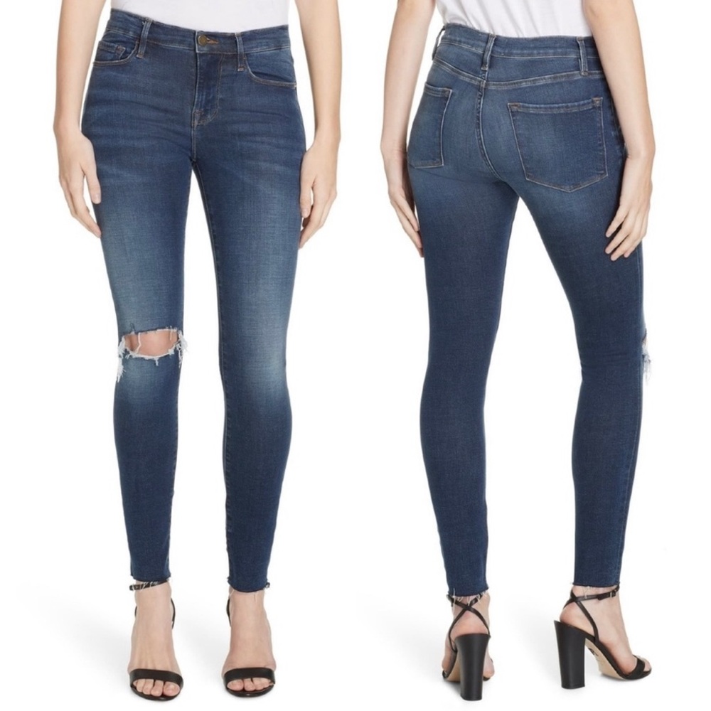 Frame Denim Le Skinny De Jeanne Raw Hem Skinny Jeans